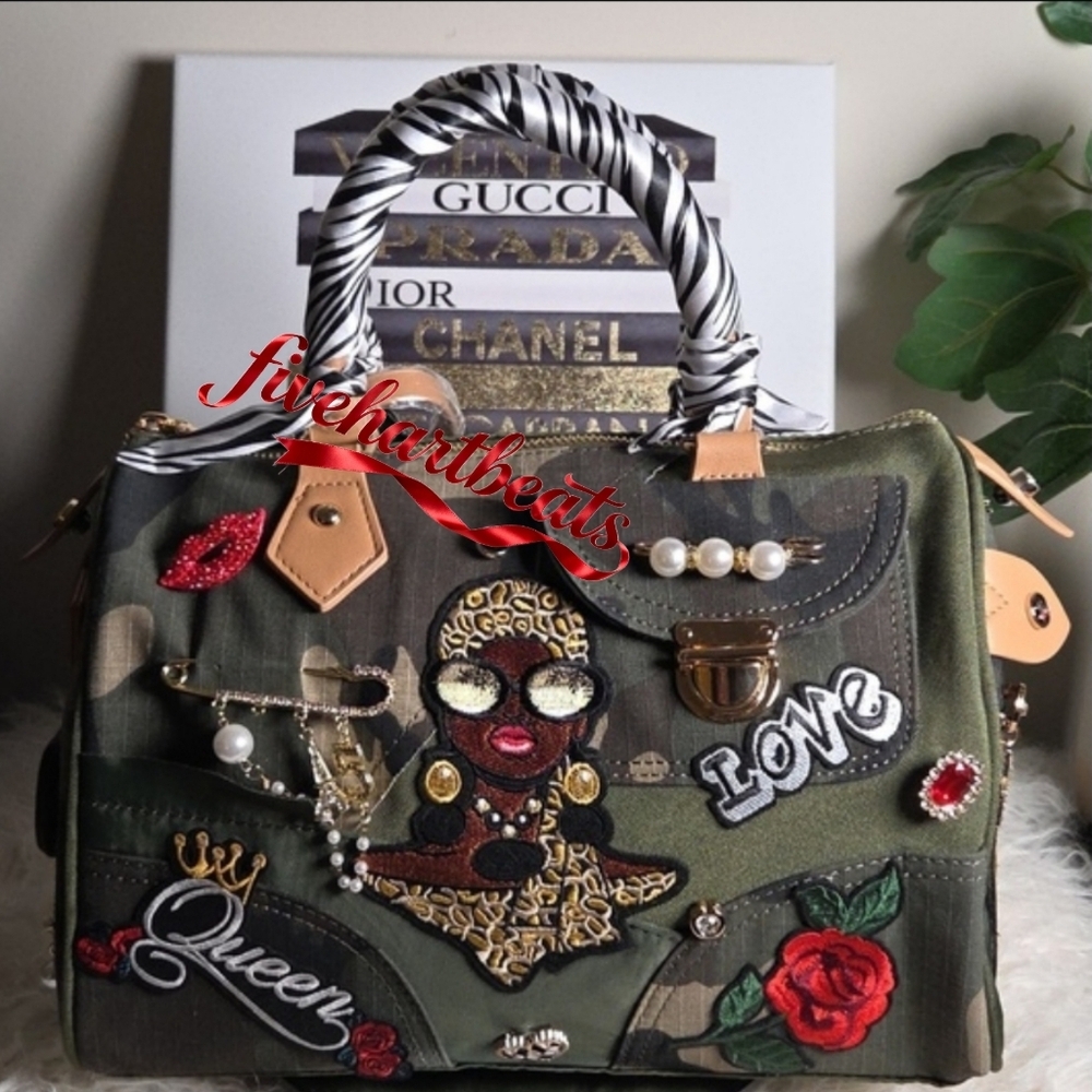 Camoflage Small Satchel Bag Upcycled - New